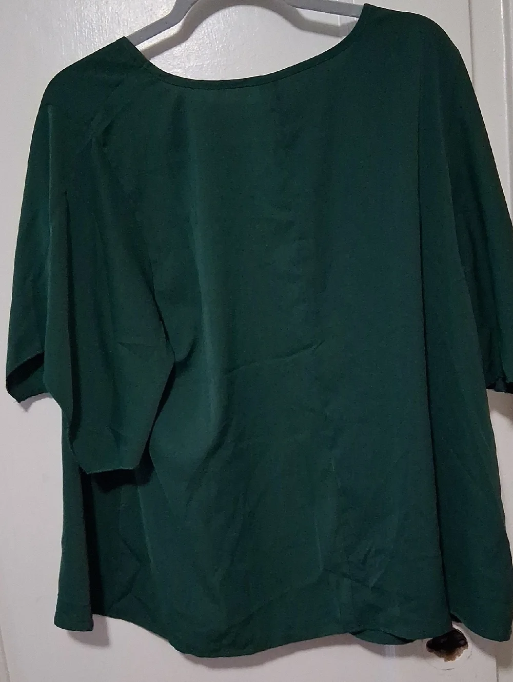 SHEIN Deep Green V-Neck Tunic Top with flowy sheeves Polyester - Picture 4 of 4